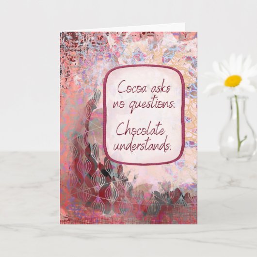 Chocolate Understands - Chocolate Encouragement Kaart (Kleine Plant)