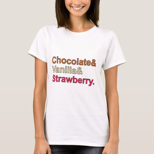 Chocolate Vanilla aardbei Neapolitan Ice Cream T-shirt (Voorkant)