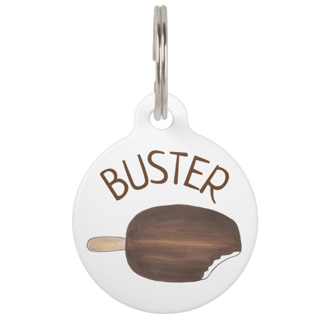 Chocolate Vanilla Ice Cream Bar Popsium Foodie Huisdierpenning (Voorkant)