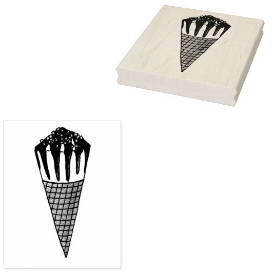 Chocolate Vanilla Ice Cream Nutty Nuts Buddy Cone Rubberstempel (Gestempeld)