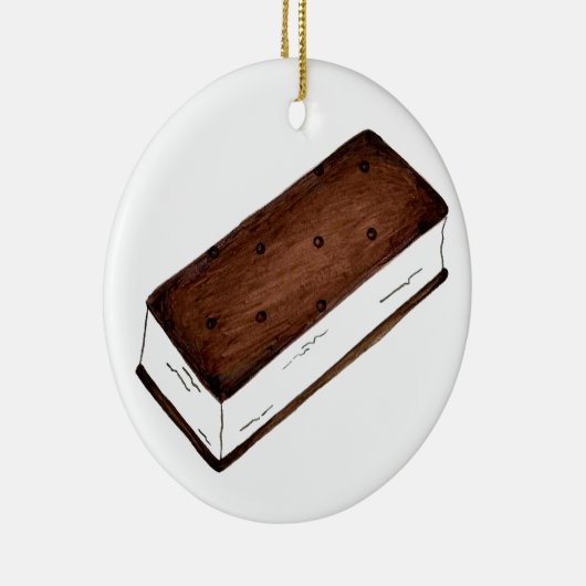 Chocolate Vanilla Ice Cream Sandwich Keramisch Ornament (Rechts)