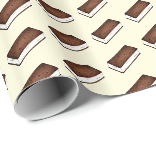 Chocolate Vanilla Ice Cream Sandwiches Cadeaupapier (Rol Hoek)