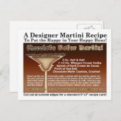 Chocolate Wafer Martini Recipe Briefkaart (Voorkant / Achterkant)