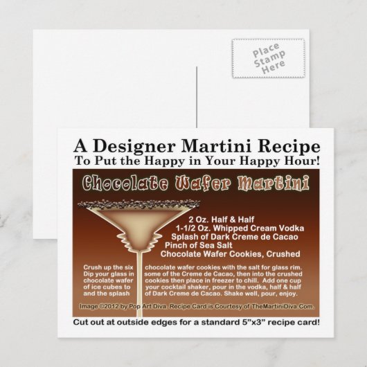Chocolate Wafer Martini Recipe Briefkaart (Voorkant / Achterkant)