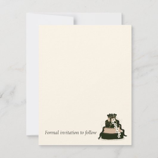 Chocolate Wedding Cake Save the Date (Achterkant)