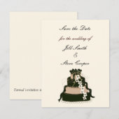 Chocolate Wedding Cake Save the Date (Voorkant / Achterkant)