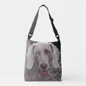 Chocolate Weimaraner Crossbody Tas (Voorkant)