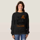 Chocolate  Witch Chocoholic Ladies Halloween Trui (Voorkant volledig)