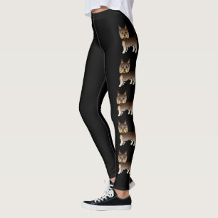 Chocolate Yorkshire Terrier Cartoon Dogs Leggings