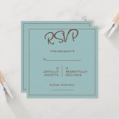 ChocolateMood Minimaal Trouw-RSVP Kaart (Voorkant / Achterkant in situ)