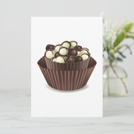 Chocolates Cup Uitnodigingen (Staand voorkant)