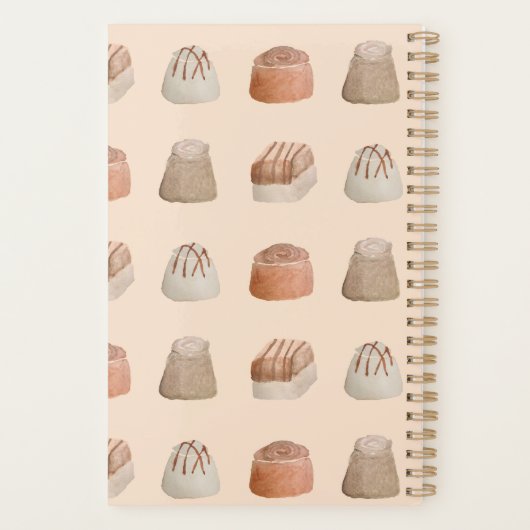 Chocolates Watercolor Art Pattern Planner (Achterkant)