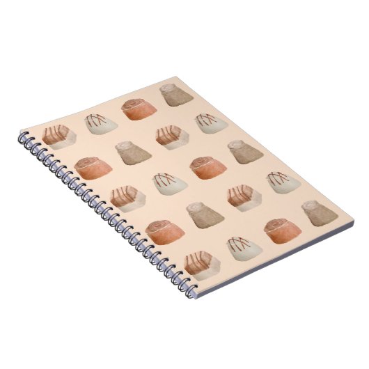 Chocolates Watercolor Pattern Notebook Notitieboek (Rechterzijde)
