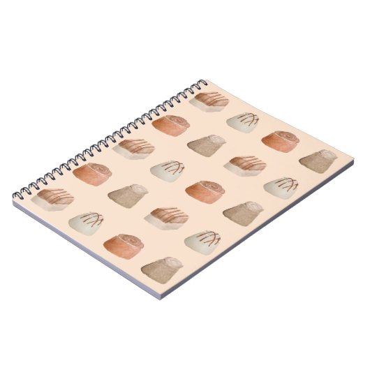 Chocolates Watercolor Pattern Notebook Notitieboek (Linkerzijde)