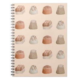 Chocolates Watercolor Pattern Notebook Notitieboek