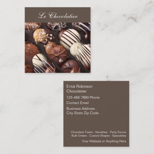 Chocolatier Cadeauspecialiteiten Visitekaartjes (Voorkant / Achterkant)
