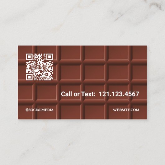Chocolatier Custom QR Visitekaartje (Achterkant)