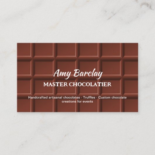 Chocolatier Custom QR Visitekaartje (Voorkant)