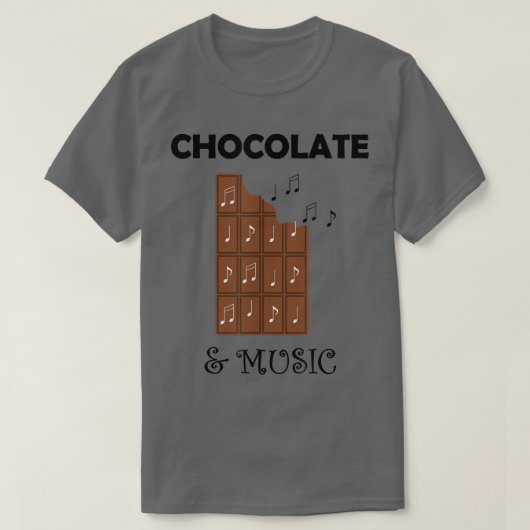 Chocolatier Dark Chocolate Lover Music Notes Music T-shirt (Design voorkant)