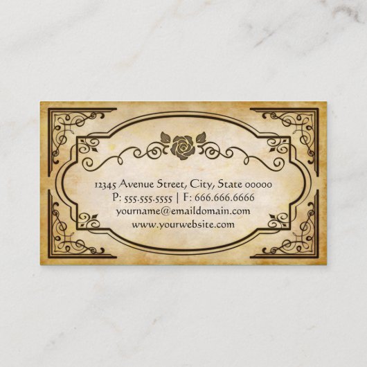 Chocolatier - Elegant  Antiek Visitekaartje (Achterkant)