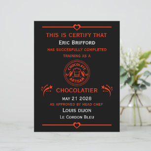 Chocolatier Maker Certificaat