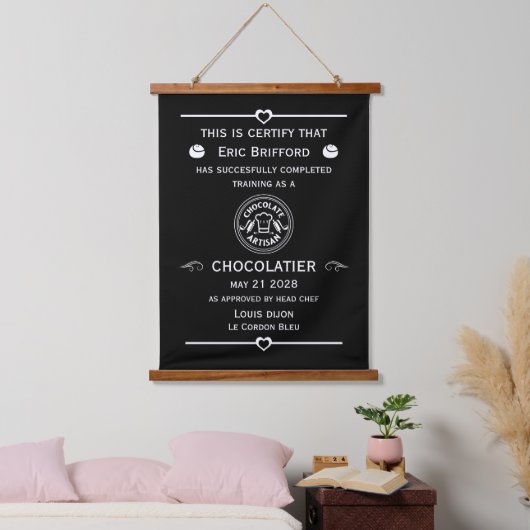 Chocolatier Maker-certificaat Hangend Wandkleed (Slaapkamer)
