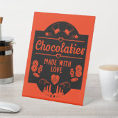 Chocolatier Maker Reclamebord Met Voetstuk (Insitu)