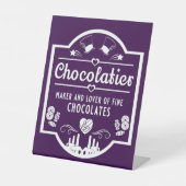 Chocolatier Maker Reclamebord Met Voetstuk (Voorkant)