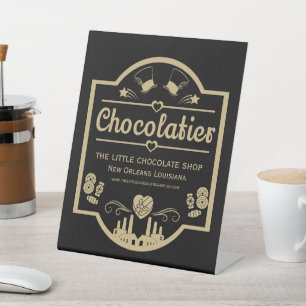Chocolatier Maker Reclamebord Met Voetstuk