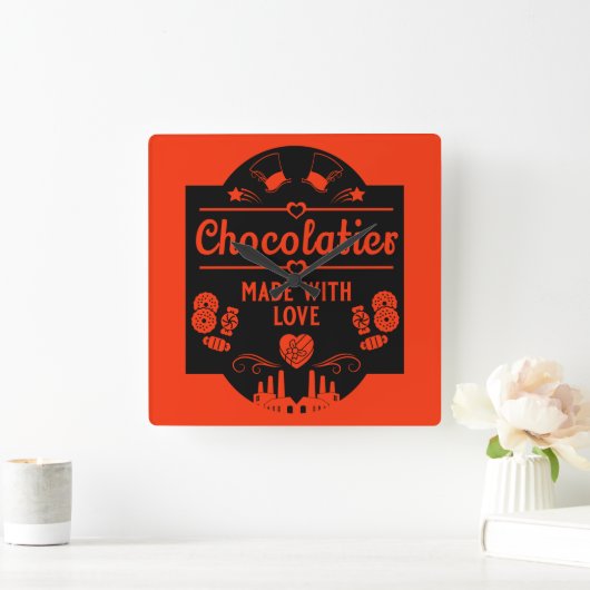 Chocolatier Maker Vierkante Klok (Huis)