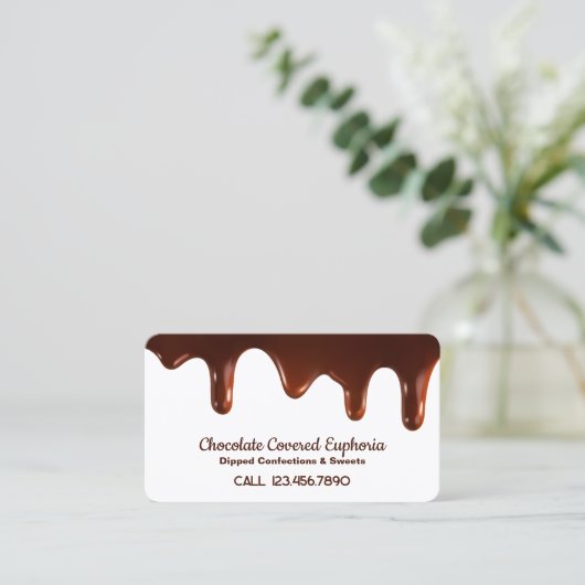 🍬 Chocolatier Visitekaartje (Staand voorkant)