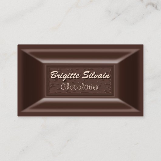 Chocolatier Visitekaartjes Creamy Dark Chocolate (Achterkant)