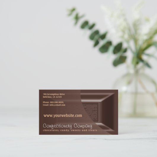 Chocolatier Visitekaartjes Creamy Dark Chocolate (Staand voorkant)