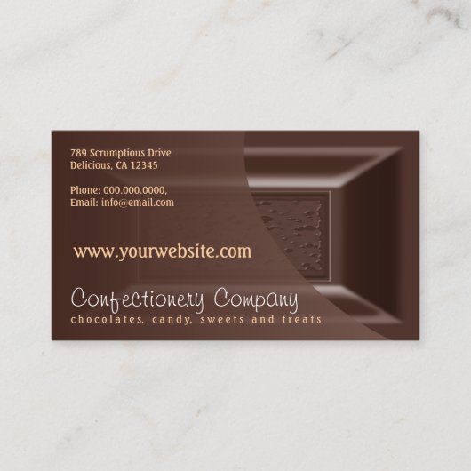 Chocolatier Visitekaartjes Creamy Dark Chocolate (Voorkant)