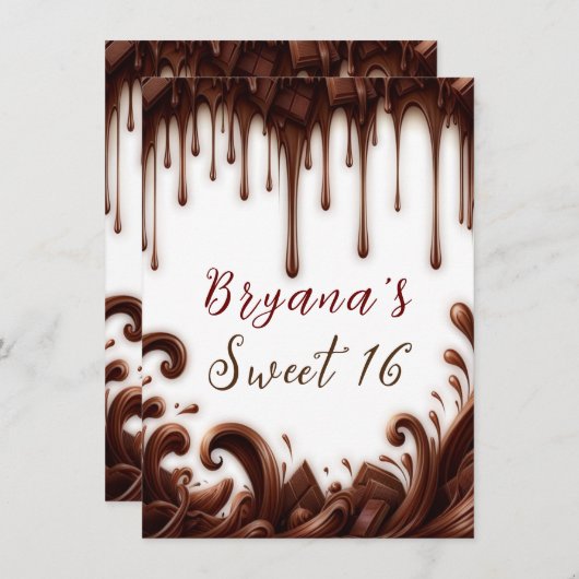Chocolaty Drips Chocolade Party Verjaardag Kaart (Voorkant / Achterkant)