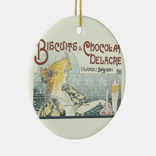 Chocoloate Art Nouveau Keramisch Ornament (Rechts)