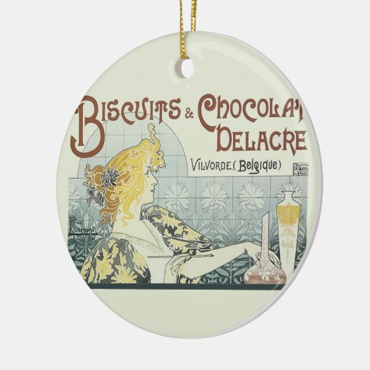 Chocoloate Art Nouveau Keramisch Ornament (Links)