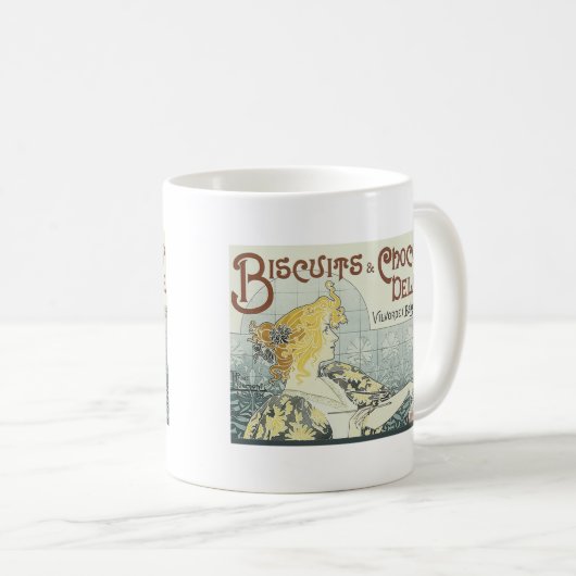 Chocoloate Art Nouveau Koffiemok (Voorkant rechts)