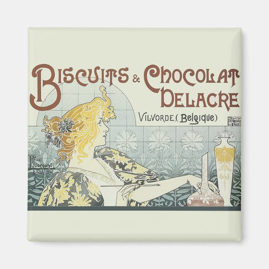 Chocoloate Art Nouveau Magneet (Voorkant)