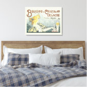 Chocoloate Art Nouveau Vrouw Canvas Afdruk (Insitu (Slaapkamer))