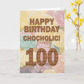 Chocololic 100e geboortedag kaart (Gele Bloem)