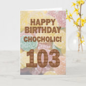 Chocololic 103e verjaardagskaart kaart (Gele Bloem)