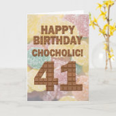 Chocololic 41ste verjaardag-kaart kaart (Gele Bloem)