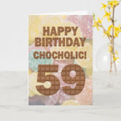 Chocololic 59e verjaardagskaart kaart (Gele Bloem)