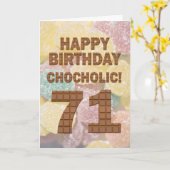 Chocololic 71st Birthday card Kaart (Gele Bloem)
