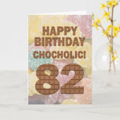 Chocololic 82e verjaardagskaart kaart (Gele Bloem)