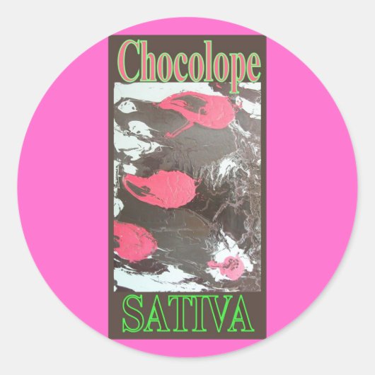 CHOCOLOPE SATIVA RONDE STICKER (Voorkant)