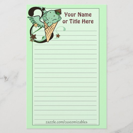 Chocomint Ice Cream Stationery Briefpapier (Voorkant)