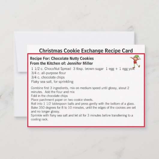 ChocoNut Cookie Exchange Recipe Sharing Kerstmis (Achterkant)