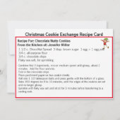 ChocoNut Cookie Exchange Recipe Sharing Kerstmis Feestdagenkaart (Achterkant)